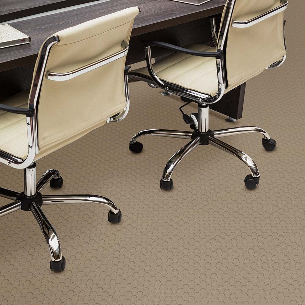 Perfection Floor Tile Coin Pattern Beige Office Flooring