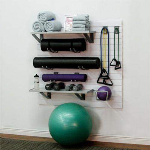 storeWALL Home Fitness Kit - 3 Slatwall Panel, Barnwood