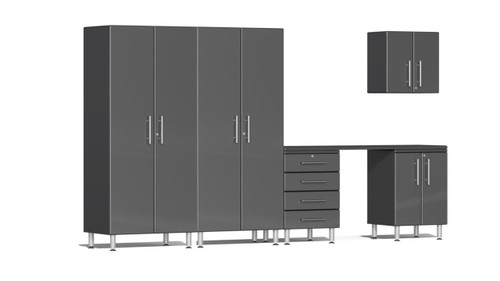 UltiMate Ulti-MATE Garage 2.0 Series 6-Piece Kit with Workstation with Tall 2 Door Cabinets