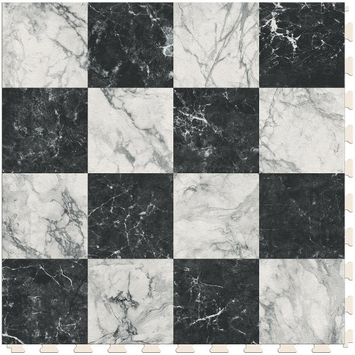 Perfection Floor Tile Natural Stone - Black and White Marble Small or 6 Tiles / Case or 16.62 SQFT/ Case