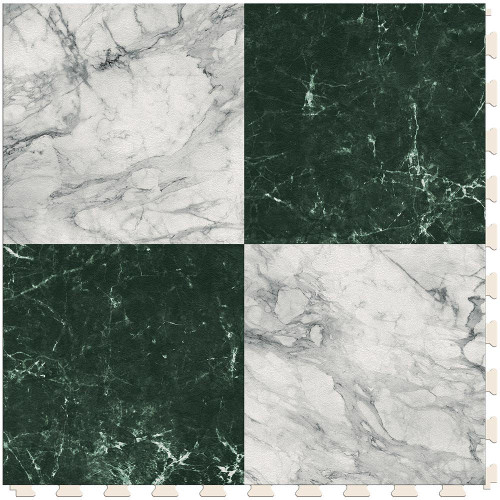 Perfection Floor Tile Natural Stone - Green and White Marble or 6 Tiles / Case or 16.62 SQFT/ Case
