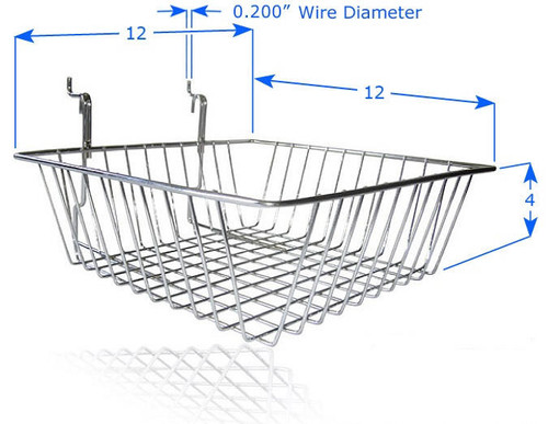 DiamondLife PegBoard Medium Basket 12W x 12L x 4DP