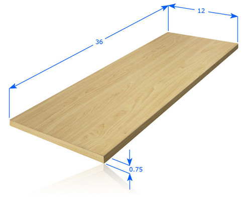 DiamondLife PegBoard Wood Shelf Plank 36 x 12 - Maple