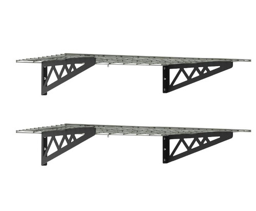WALL SHELVES (TWO PACK WITH HOOKS) Hammertone