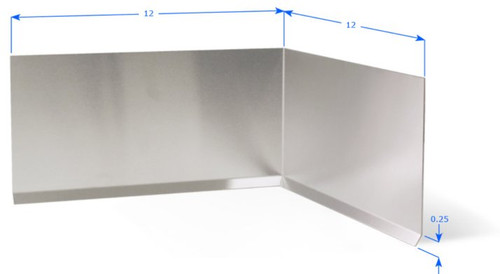 Premolded Inside Corner with 12" Wings, Cove Bend Stainless Steel Wall Base