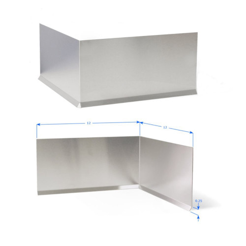 Satin anodized aluminum finish corners