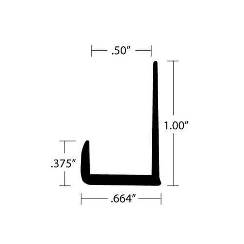 Aluminum J-Cap – 3/8″ Face for 1/2″ Material