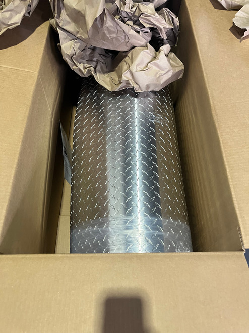 Diamond Plate 22 Gauge is rolled and boxed