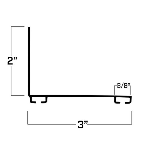 Bottom Retainer, 3" x 2", L-Shape Mill Finish Diagram