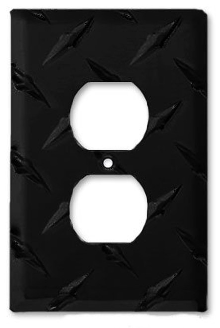 Diamond Plate Aluminum Black Switch Plate Covers