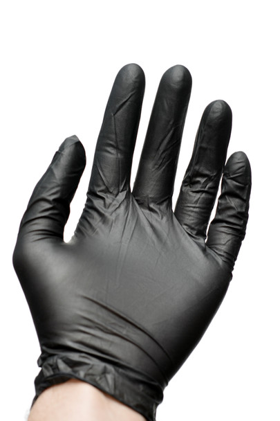 Black Latex Exam Gloves - Fully Textured, Poly Silk, Powder Free