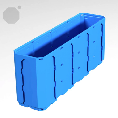 Multiboard 1x4x1.5 LU - Topped Rail - Multibin Shell