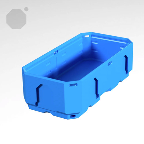 Multiboard 1x2x0.5 CU - Topped Multipoint Rail - Multibin Shell