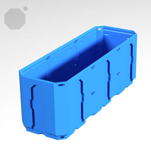 Multiboard 1x3x1 LU - Topped Rail - Multibin Shell