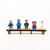 Minifig Stand Teak for 5 Minifigures