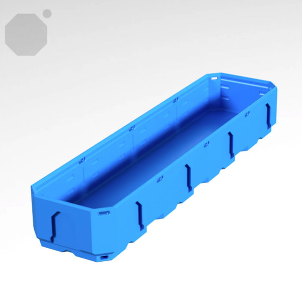 Multiboard 1x4x0.5 LU - Topped Rail - Multibin Shell