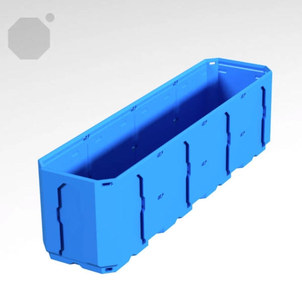 Multiboard 1x4x1 LU - Topped Rail - Multibin Shell