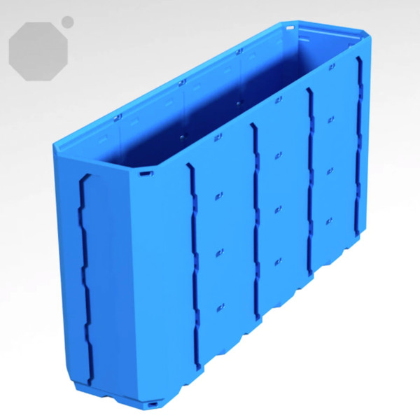 Multiboard 1x4x2 LU - Topped Rail - Multibin Shell