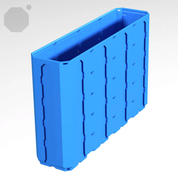 Multiboard 1x4x2.5 LU - Topped Rail - Multibin Shell