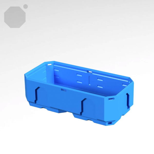 Multiboard 2x1x0.5 LU - Topped Rail - Multibin Shell