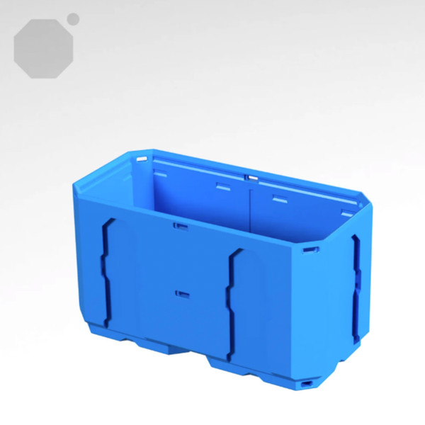 Multiboard 2x1x1 CU - Topped Multipoint Rail - Multibin Shell