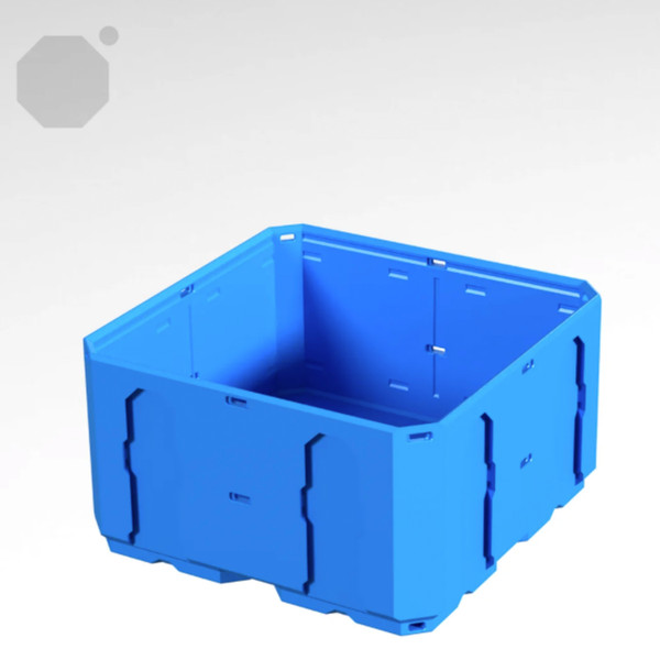 Multiboard 2x2x1 LU - Topped Rail - Multibin Shell