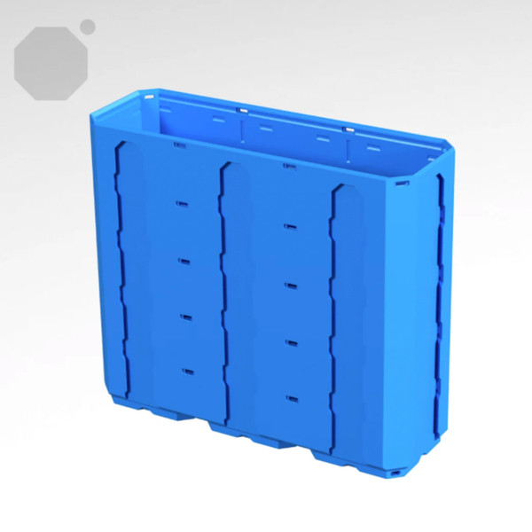 Multiboard 3x1x2.5 CU - Topped Multipoint Rail - Multibin Shell