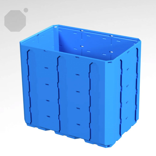 Multiboard 3x2x2.5 CU - Topped Multipoint Rail - Multibin Shell