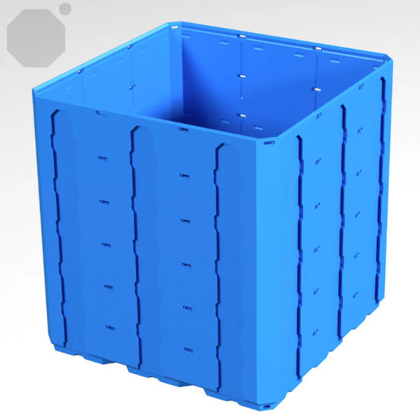 Multiboard 3x3x3 LU - Topped Rail - Multibin Shell