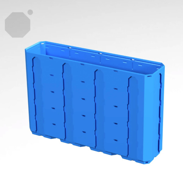 Multiboard 4x1x2.5 LU - Topped Rail - Multibin Shell