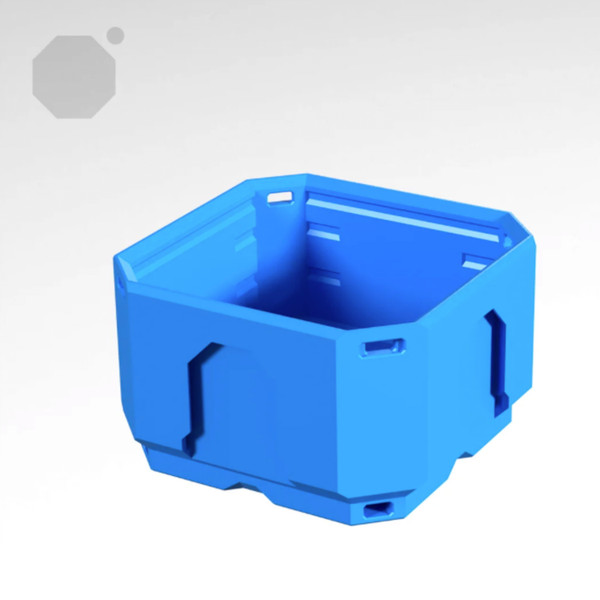 Multiboard 1x1x0.5 LU - Topped Rail - Multibin Shell