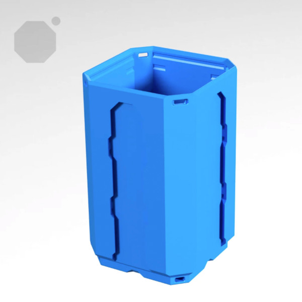 Multiboard 1x1x1.5 CU - Topped Multipoint Rail - Multibin Shell