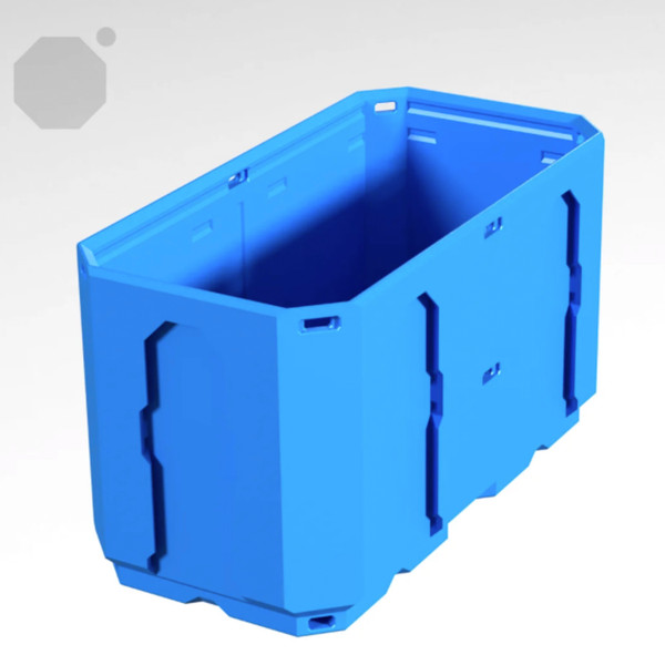 Multiboard 1x2x1 LU - Topped Rail - Multibin Shell