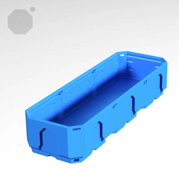 Multiboard 1x3x0.5 LU - Topped Rail - Multibin Shell