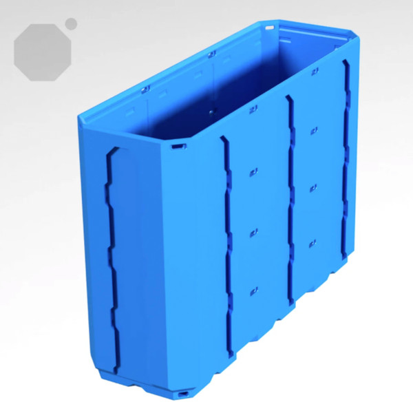 Multiboard 1x3x2 LU - Topped Rail - Multibin Shell