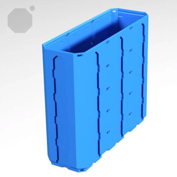 Multiboard 1x3x2.5 LU - Topped Rail - Multibin Shell