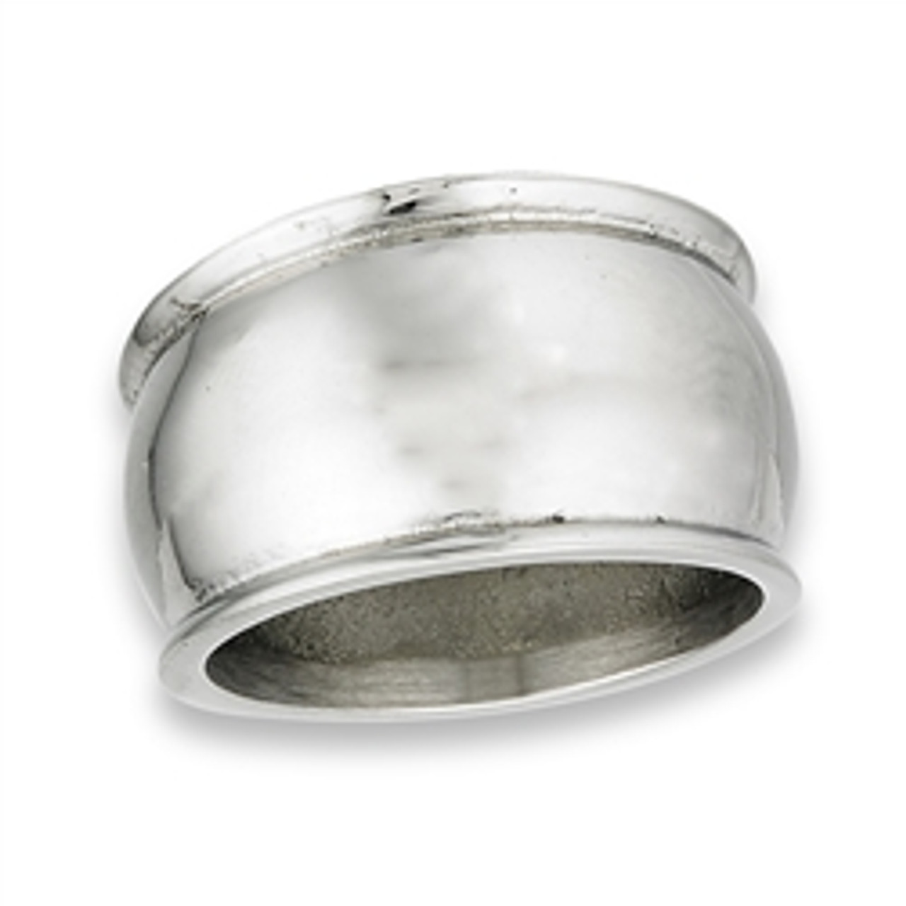 Stainless Steel Dome Ring with Rigged Edges | Minimalist Modern Ring