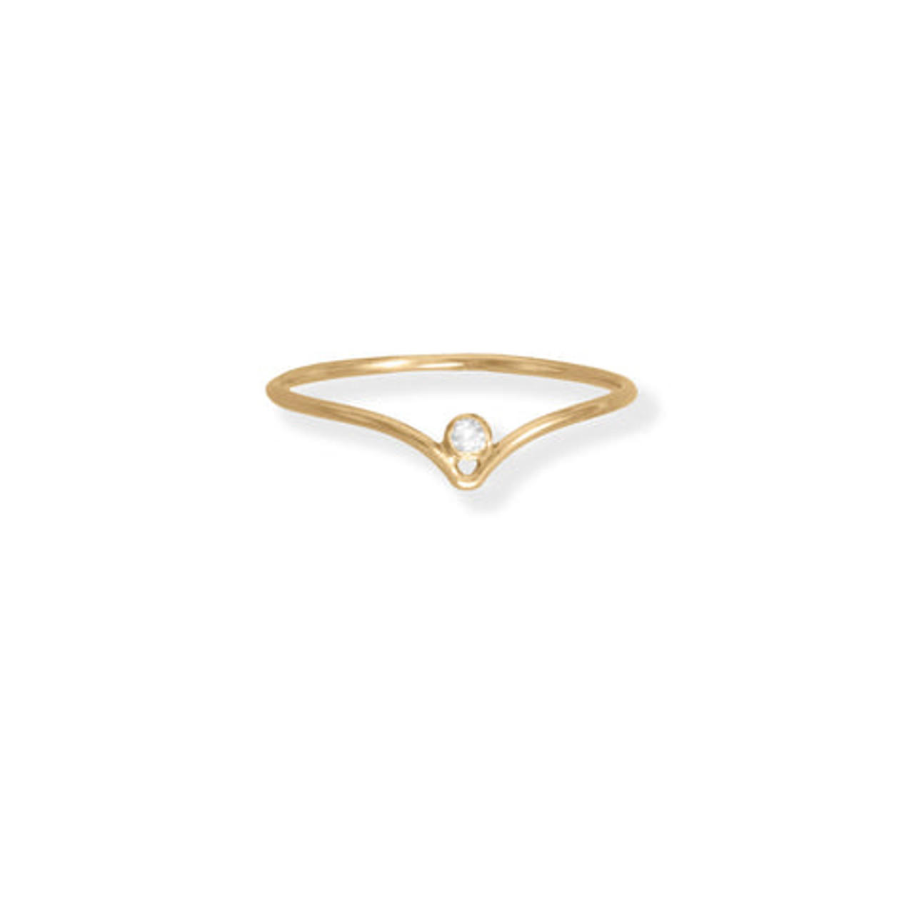 Simple Sparkle Stacking Ring in Real Gold – Sela Designs