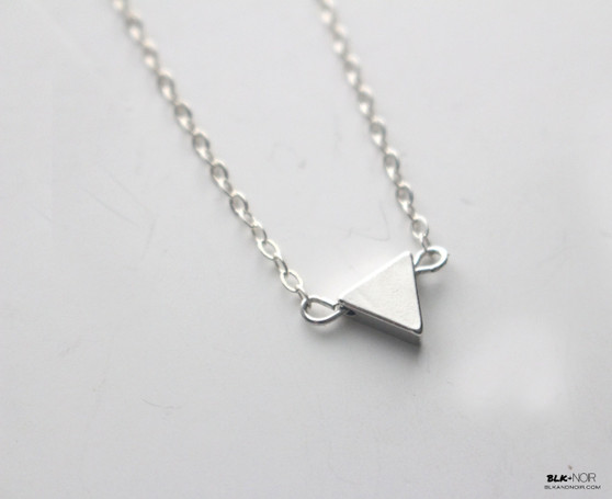 Tiny Silver Triangle Necklace