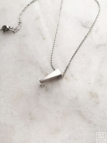Minimal Silver Triangle Necklace