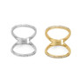 Double Band Knuckle CZ Ring