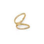 Gold Double Band Knuckle CZ Ring