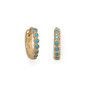 14 Karat Gold Plated Turquoise CZ Hoop Earrings