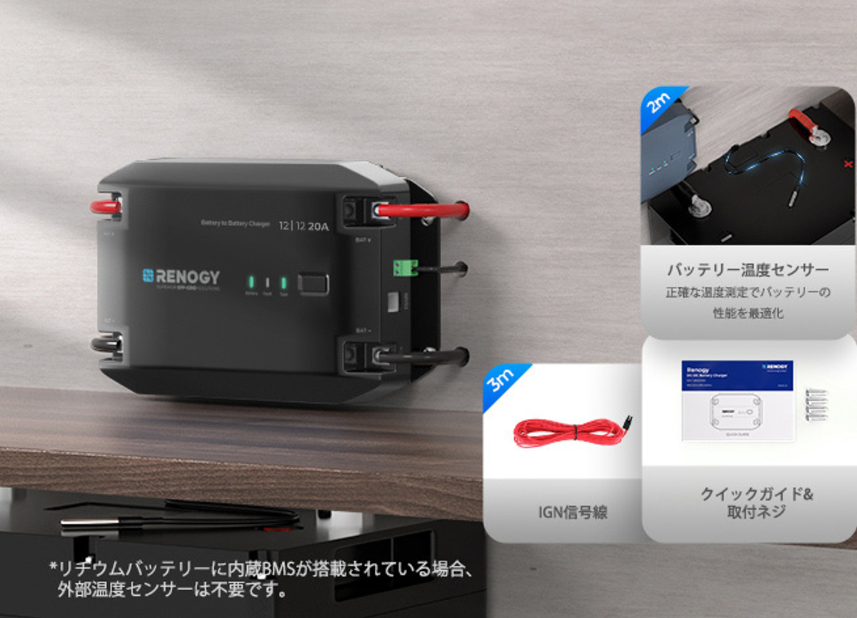 12V 20A DC-DC 走行充電器 | RENOGY JAPANオンラインショップ