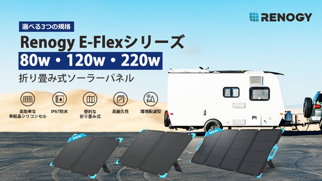 【未開封】折り畳み　ソーラーパネル 80W E.FLEXシリーズRENOGY