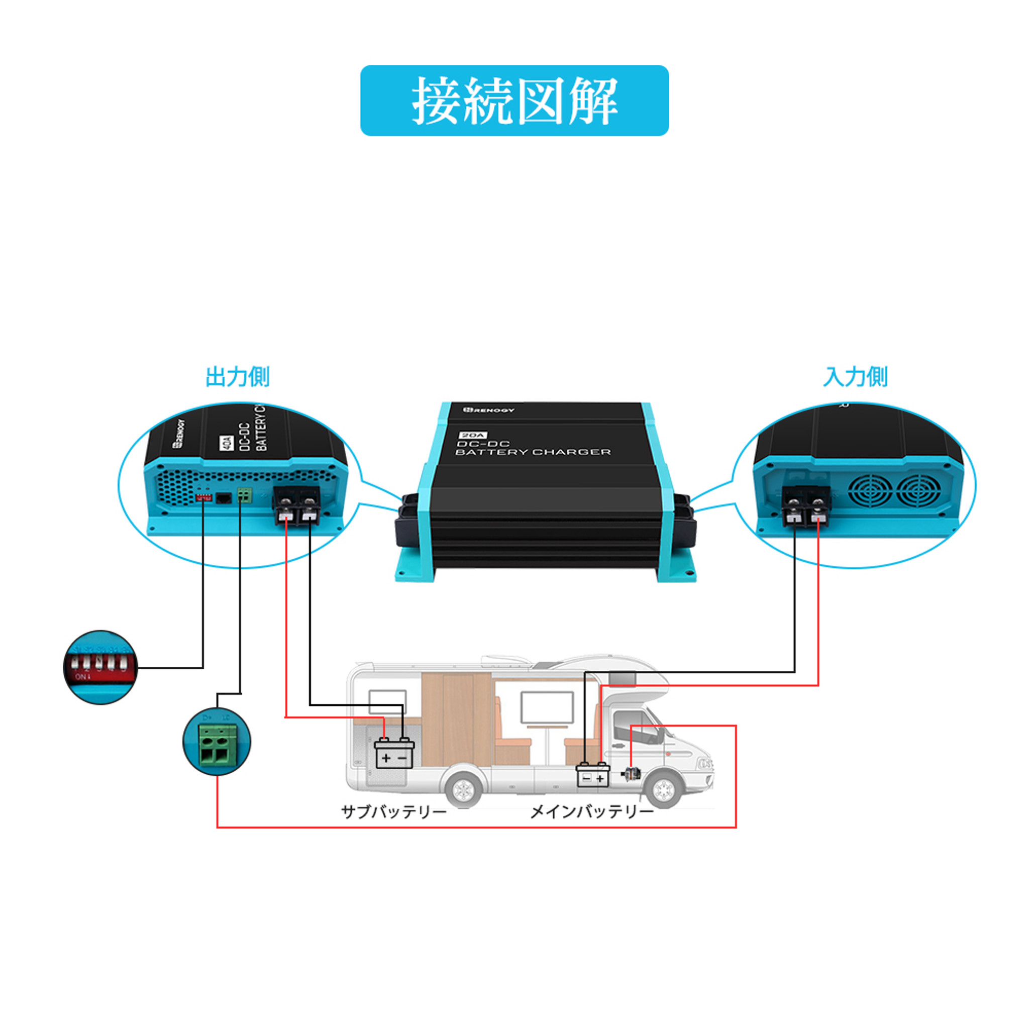 DC-DCシリーズ 走行充電器 12V 20A|40A