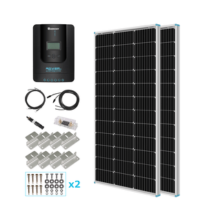 100W 単結晶ソーラーパネル 2枚(200W)+40A MPPTチャージコントローラー セット