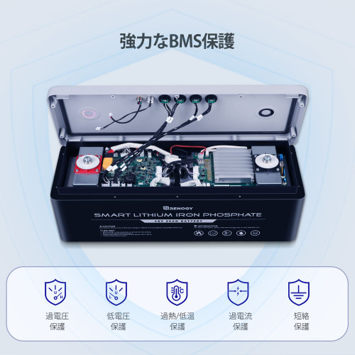 スマートリン酸鉄リチウムイオンバッテリー48V 50AH | RENOGY JAPANオンラインショップ