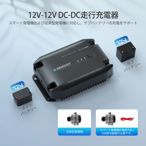12V 40A DC-DC 走行充電器 | RENOGY JAPANオンラインショップ