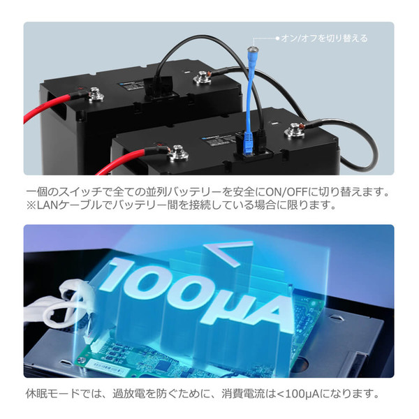 ヒート機能付き スマート リン酸鉄リチウムイオンバッテリー100AH 12V